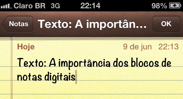 Sobre a importância dos blocos de notas digitais.