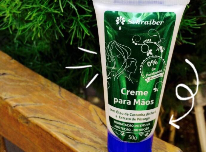 Creme de mao vegano schraiber - produtos de beleza cruelty free