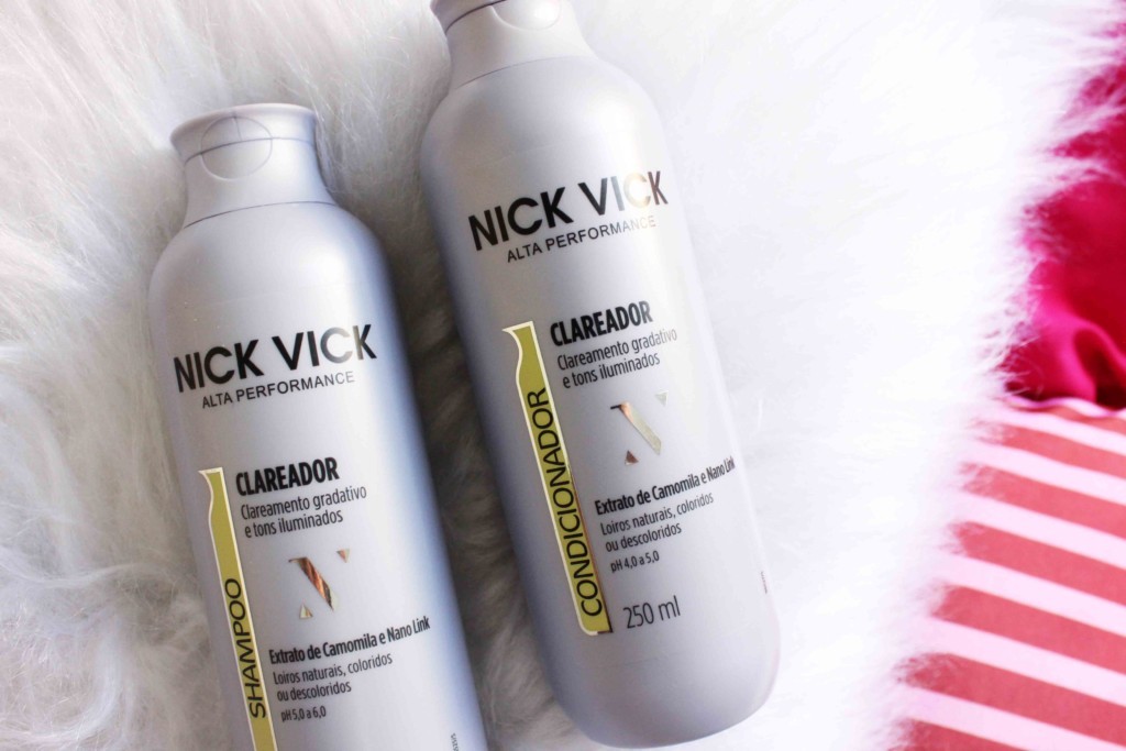 Resenha Nick Vick Clareador Alta Performance Shampoo Condicionador para cabelos loiros