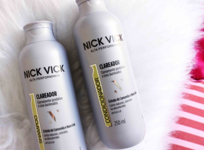 Resenha Nick Vick Clareador Alta Performance Shampoo Condicionador para cabelos loiros