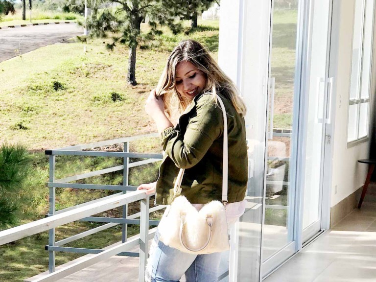 Look do Dia Jaqueta Bomber Militar