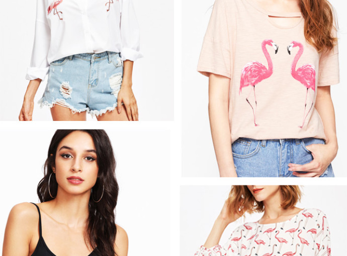 Como usar estampa de flamingo em camisetas, vestidos, blusinhas e outras peças de roupa.