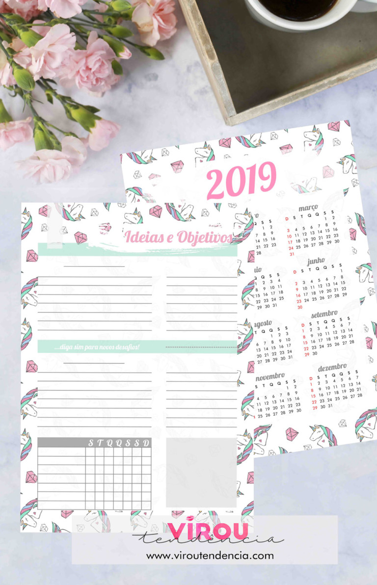 Planner 2019 para download + agenda – três opções lindas para imprimir ♥