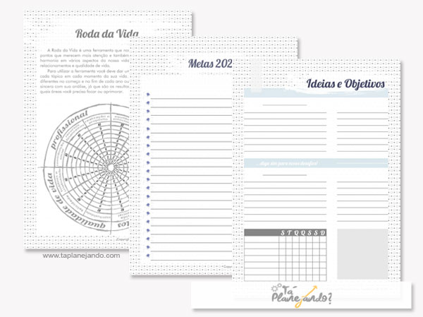 Planner 2020 para Download - planners digitais 2020 para baixar e imprimir, em PDF.