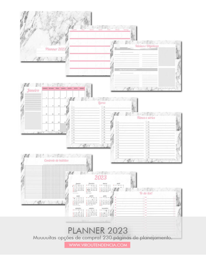 Planner 2024 - Mármore - Horizontal