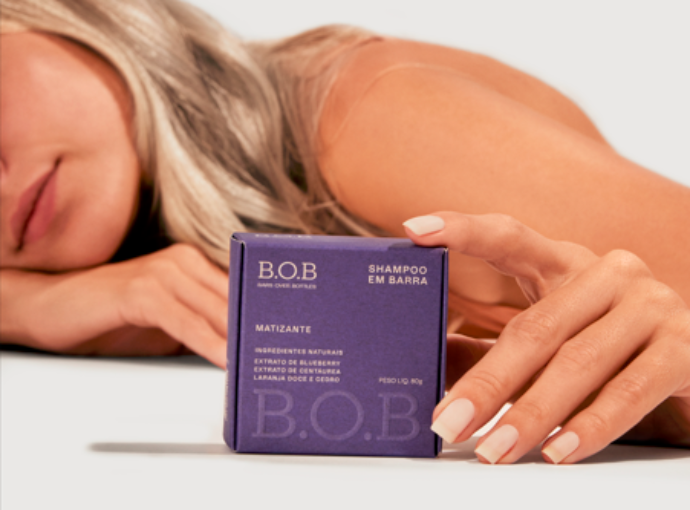 Shampoo solido matizador BOB - Shampoo em barra para cabelos loiros BOB