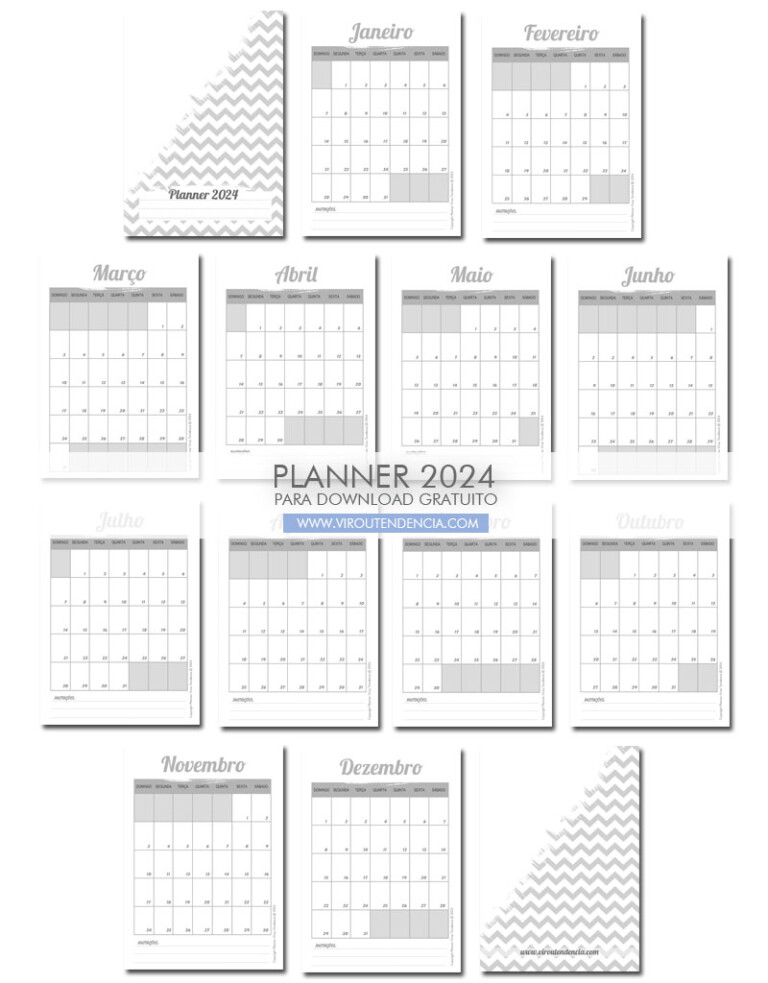 Planner 2024 FREE to download 7 versions to download, print and plan