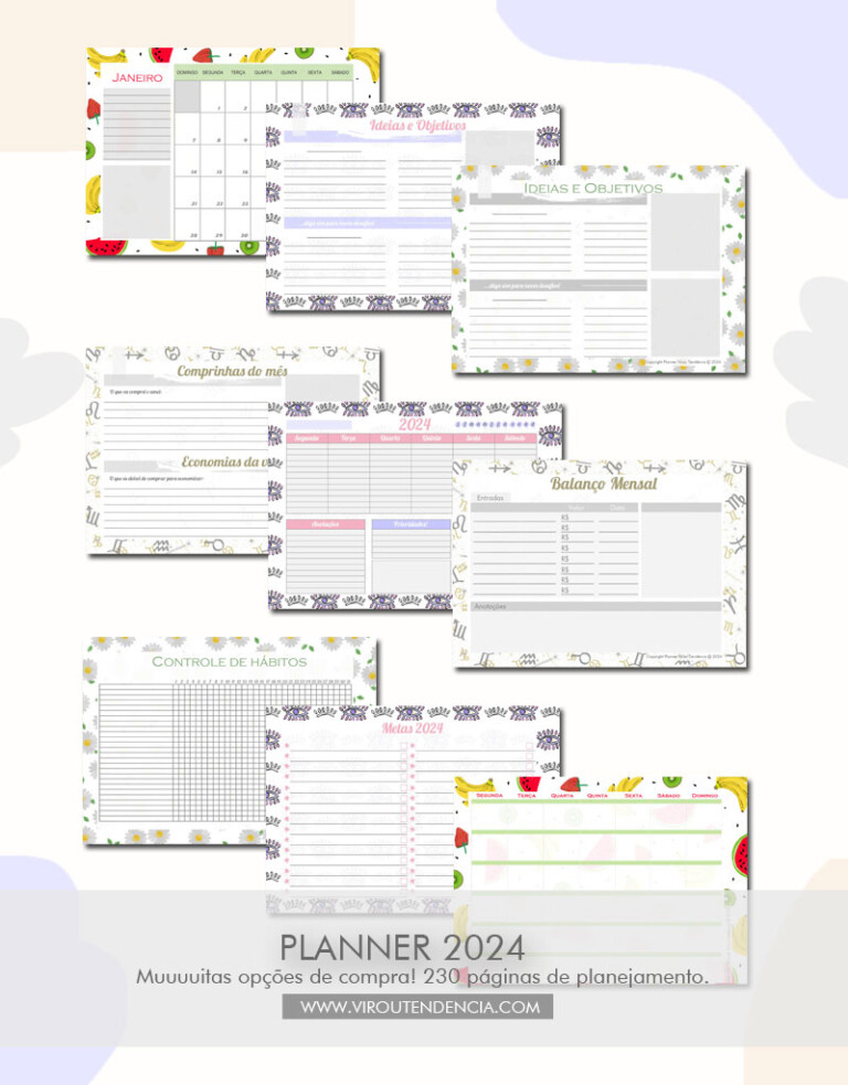 Planner 2024 para imprimir - Planner 2024 para Download - Planner 2024 para Imprimir PDF - Planner 2024 para Imprimir em PDF - Planner 2024 Digital - Planner 2024 PDF