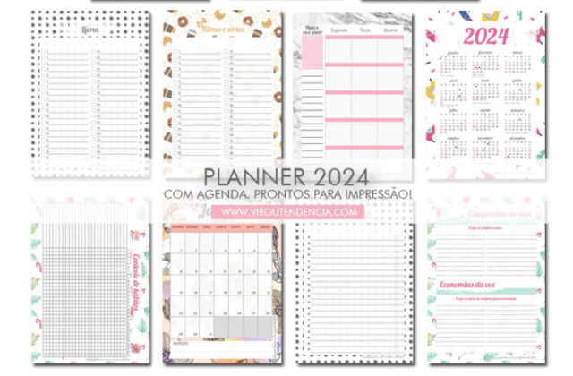 Planner 2023 Minimalista Xadrez para Imprimir - Download Grátis