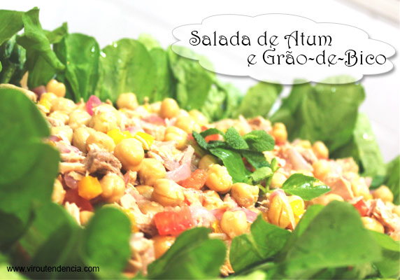 Receita de Salada de Grão-de-Bico e Atum