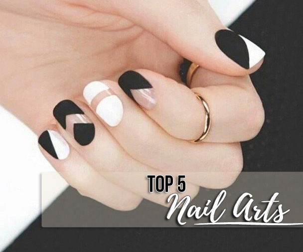 Unhas Preto e Branco Nail Art