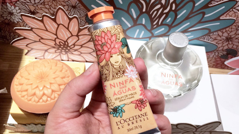 Coleção L'Occitane au Brésil Ninfa das Águas - desodorante colônia, sérum para mãos, sérum corporal e sabonete flor vitória-régia