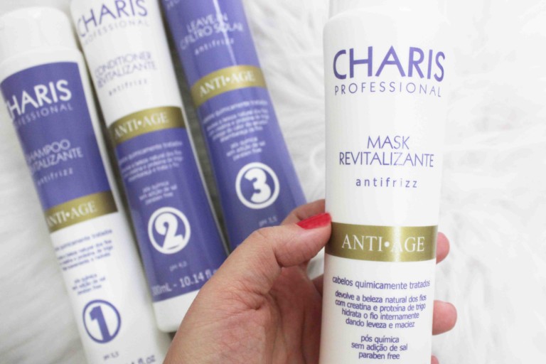 Resenha Charis Anti Age Shampoo Condicionador Máscara de Hidratação Leave In - cuidados com os cabelos