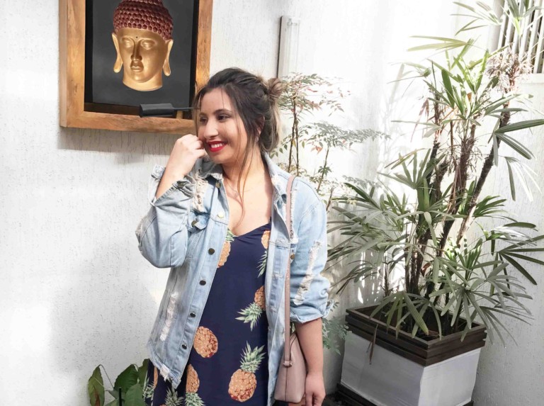Vestido Estampa de Abacaxi