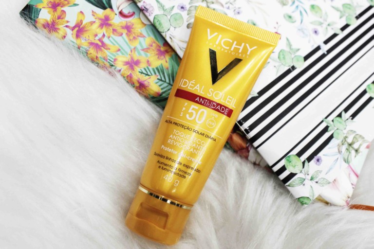 Resenha Protetor Solar Facial Vichy Ideal Soleil Antiidade FPS50