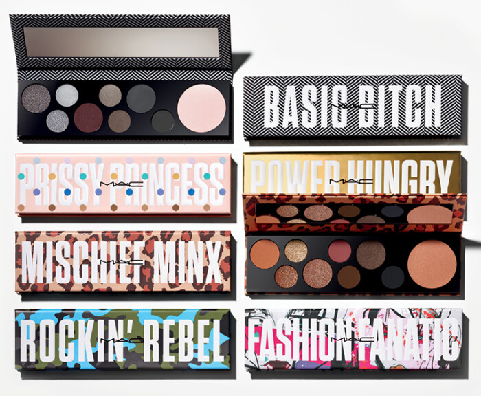 Paletas MAC Girls Rockin’ Rebel, Mischief Minx, Fashion Fanatic, Basic Bitch, Prissy Princess e Power Hungry - Paletas de Sombras + Iluminador