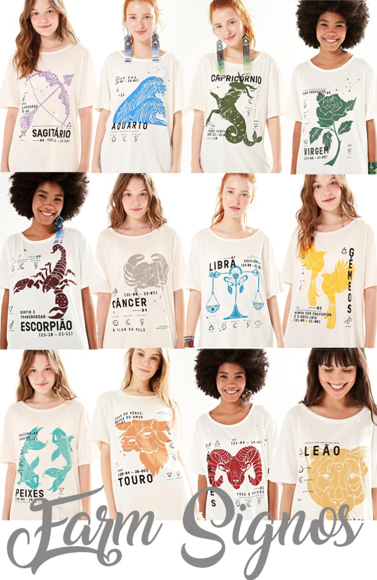 Coleção Farm Signos Verão 2019 - Camiseta de Signo