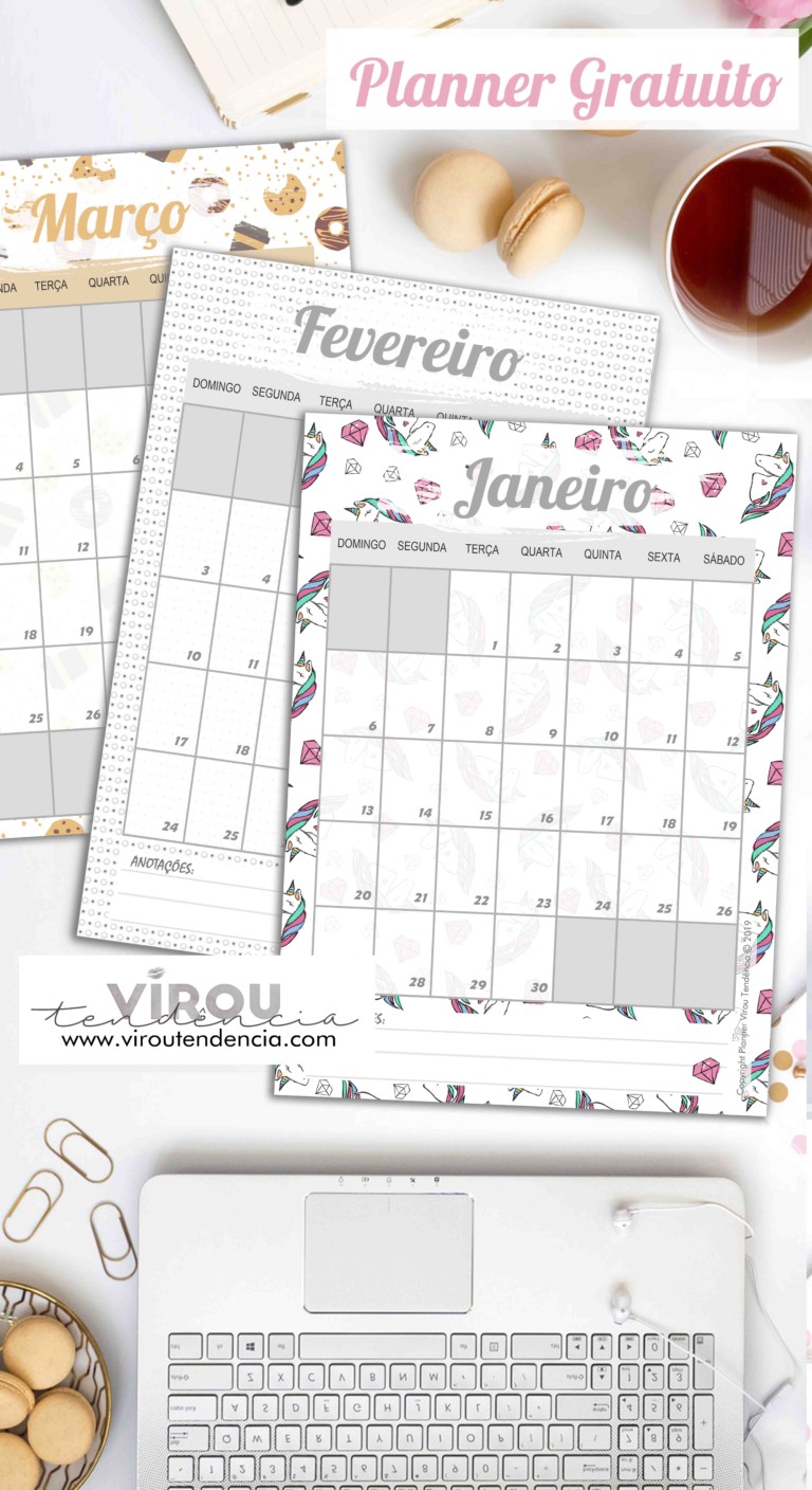 Planner 2019 Gratuito para Download - planejando o ano de 2019 com um printable gratuito para download