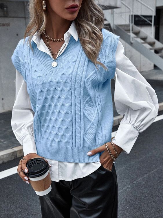 36 looks com colete de tricô para inspirar blog virou tendência