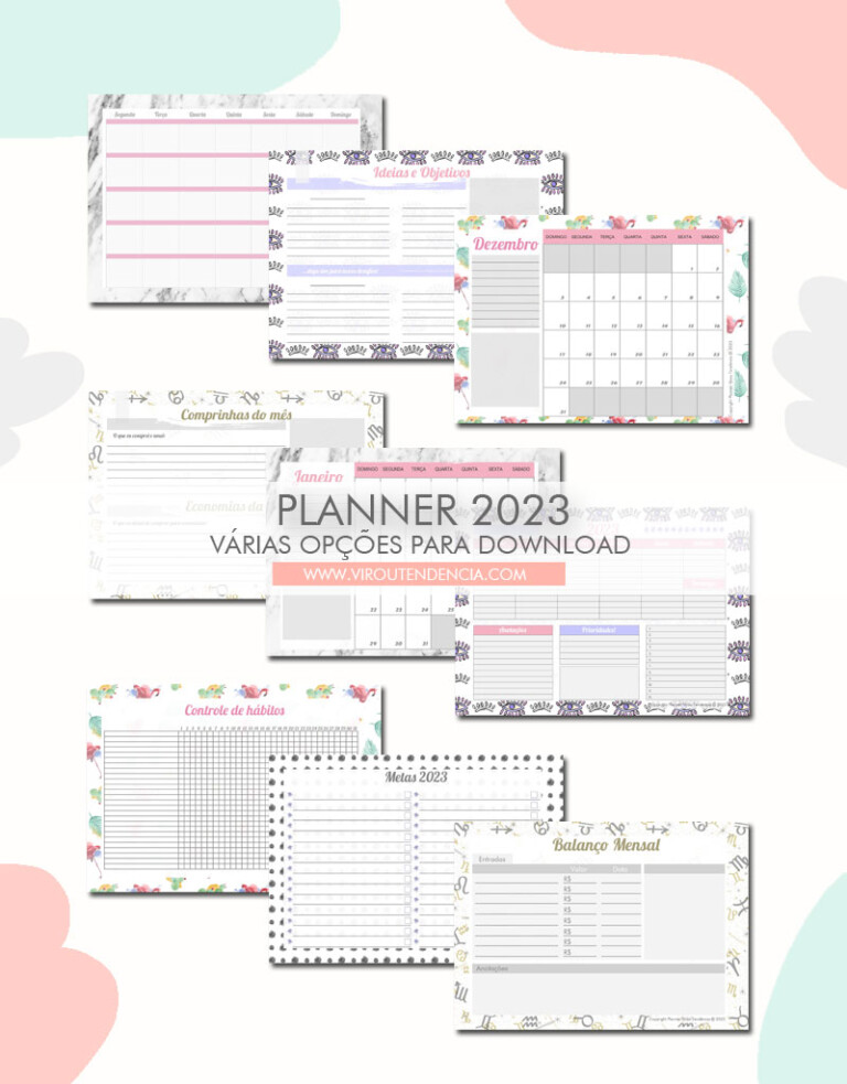 Planner 2023 para imprimir - Planner 2023 para download - Planner 2023 para Baixar - Planner Digital 2023 - Planner 2023 PDF - Planner 2023 com Agenda Digital - Arquivo Digital Planner 2023